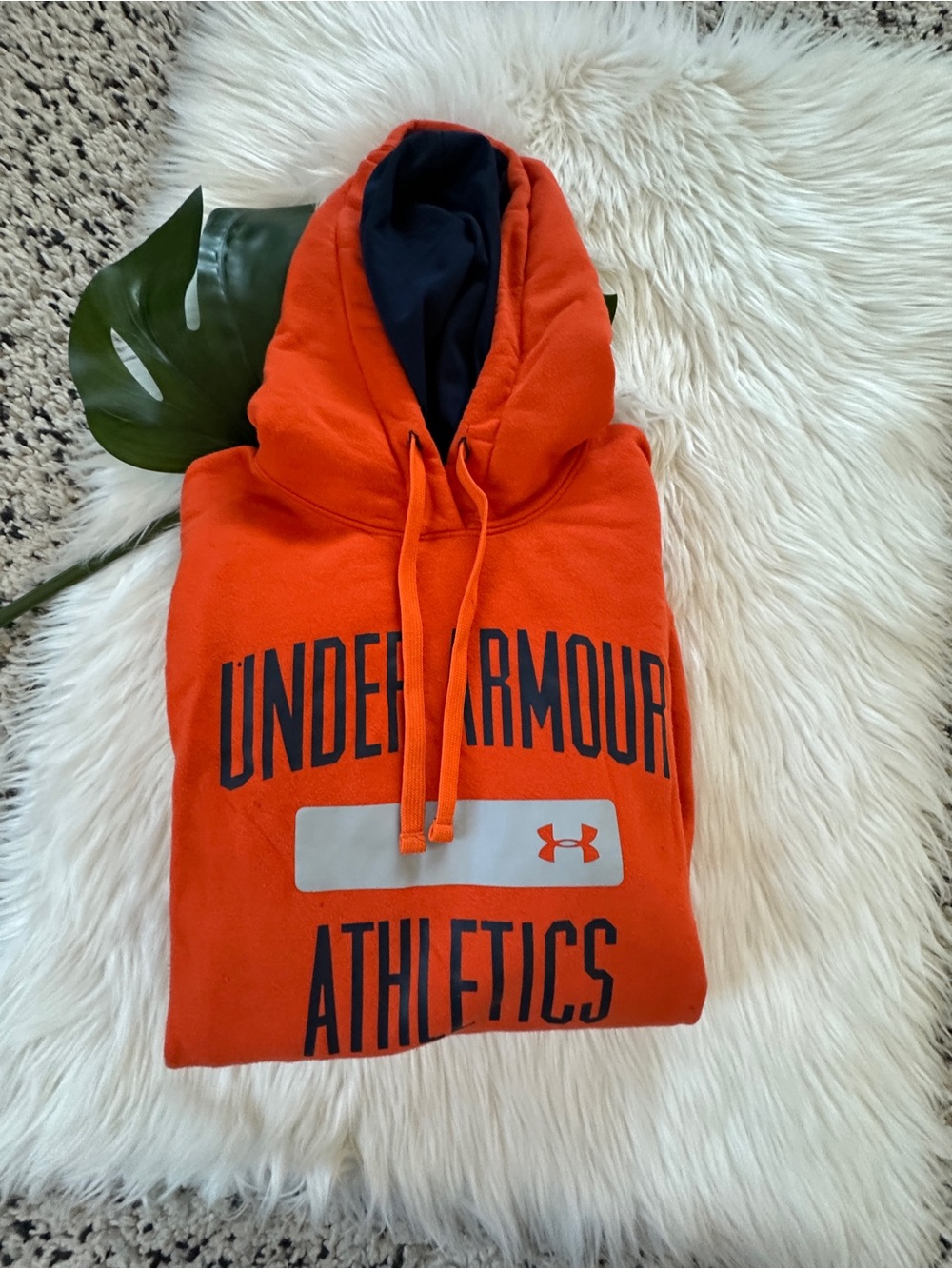Under Armour Orange Hoodie with Navy Logo